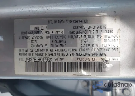 2017 Mazda Cx-5 Sport from USA, damaged, VIN JM3KFABL8H0175524